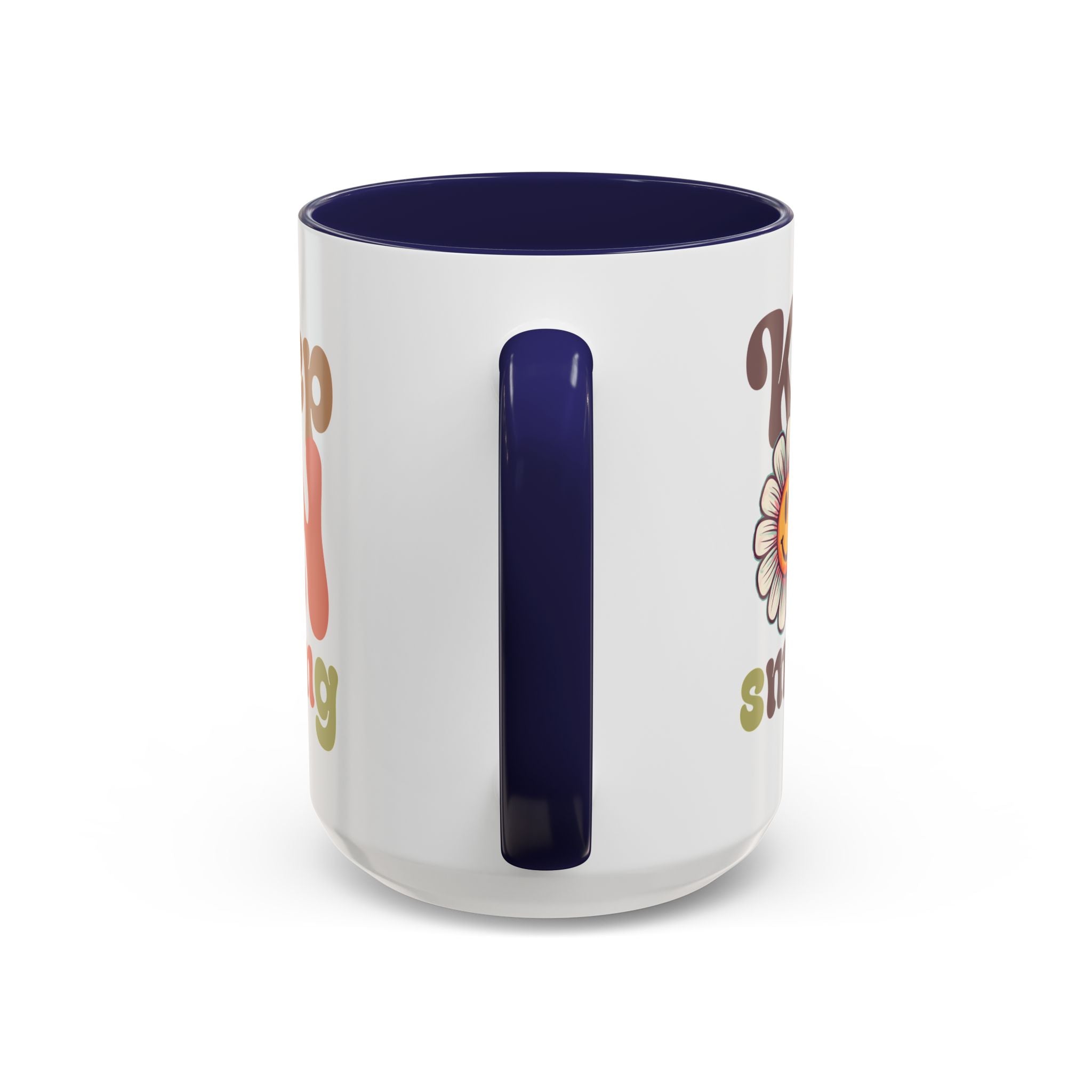 Keep Smiling Floral Coffee Mug - Cheerful 11 & 15oz Accent Mug for Daily Motivation