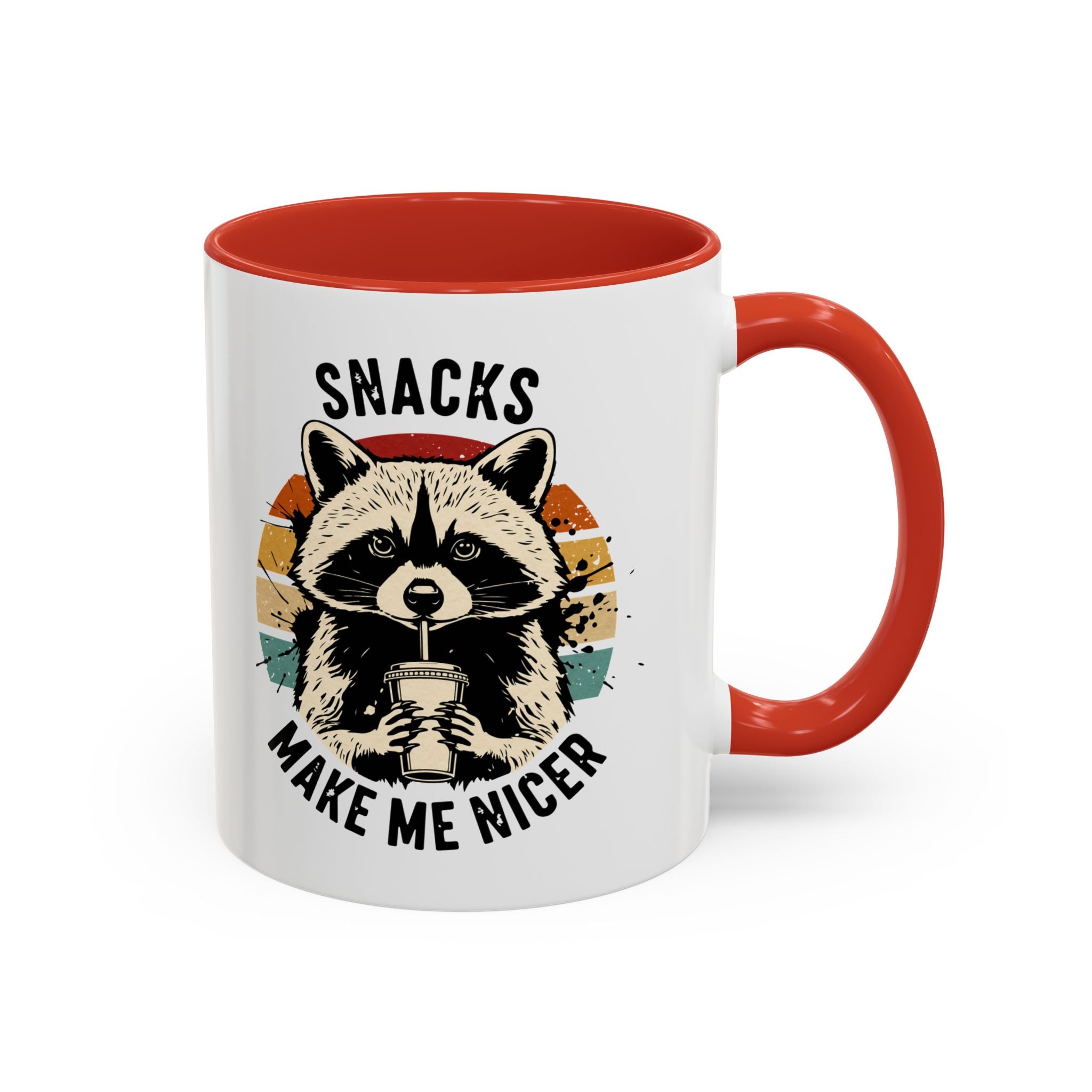 Snacks Make Me Nicer Raccoon Accent Coffee Mug (11/15oz)