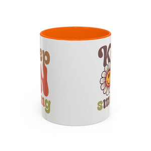 Keep Smiling Floral Coffee Mug - Cheerful 11 & 15oz Accent Mug for Daily Motivation
