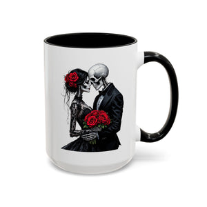 Romantic Skeleton Coffee Mug, Skull Love Mug, Gothic Gift, Halloween Decor, Couple Mug, Unique Coffee Cup