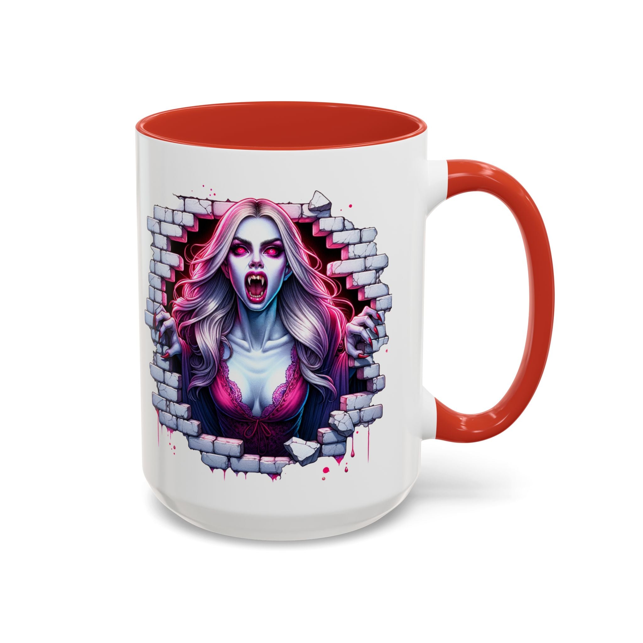 Vampire Wall Art Coffee Mug - Gothic,  Perfect Gift for Halloween, Unique Art Mug, Monster Mug, Fantasy Drinkware