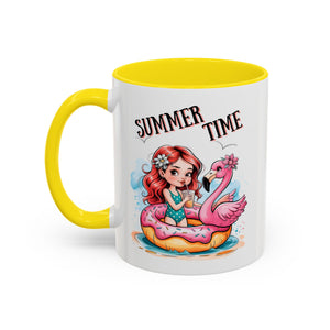 Summer Time Accent Coffee Mug - 11oz & 15oz funny cute girl floating