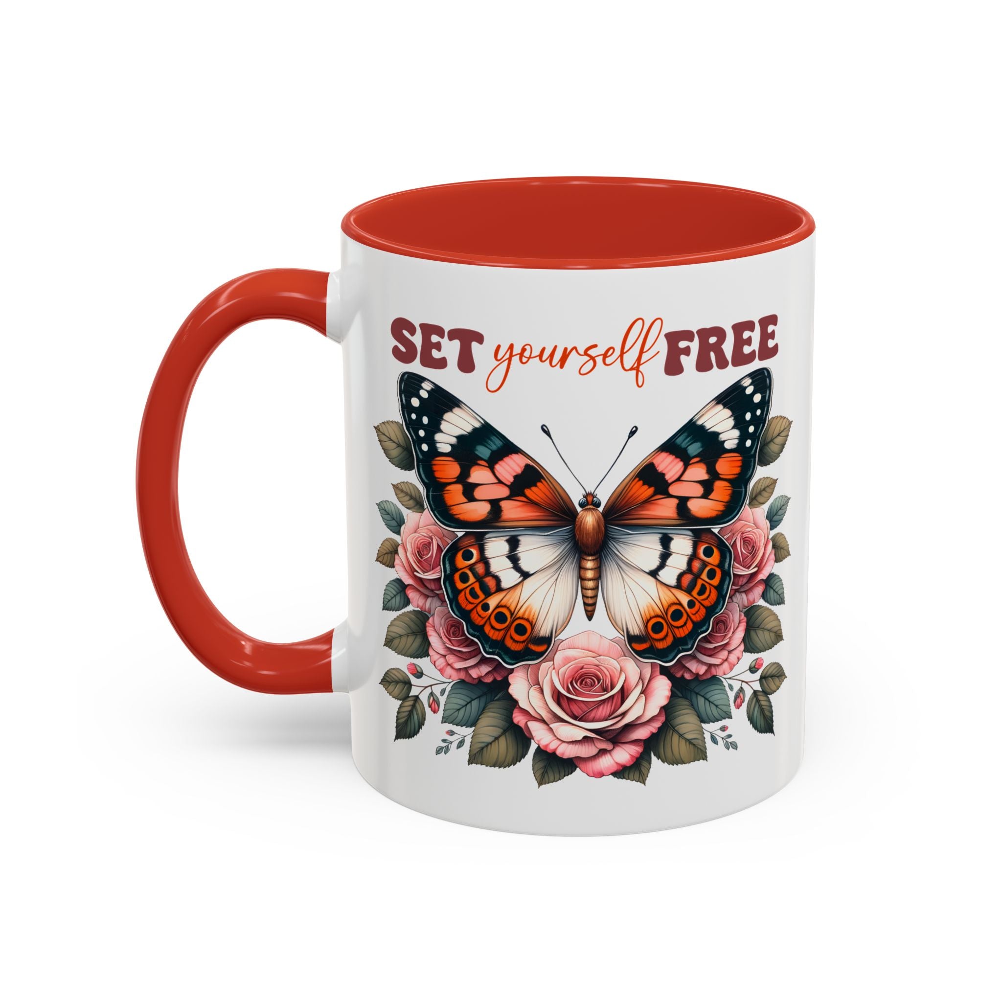 Butterfly Inspiring Coffee Mug - Set Yourself Free positive vibe mental health freedom