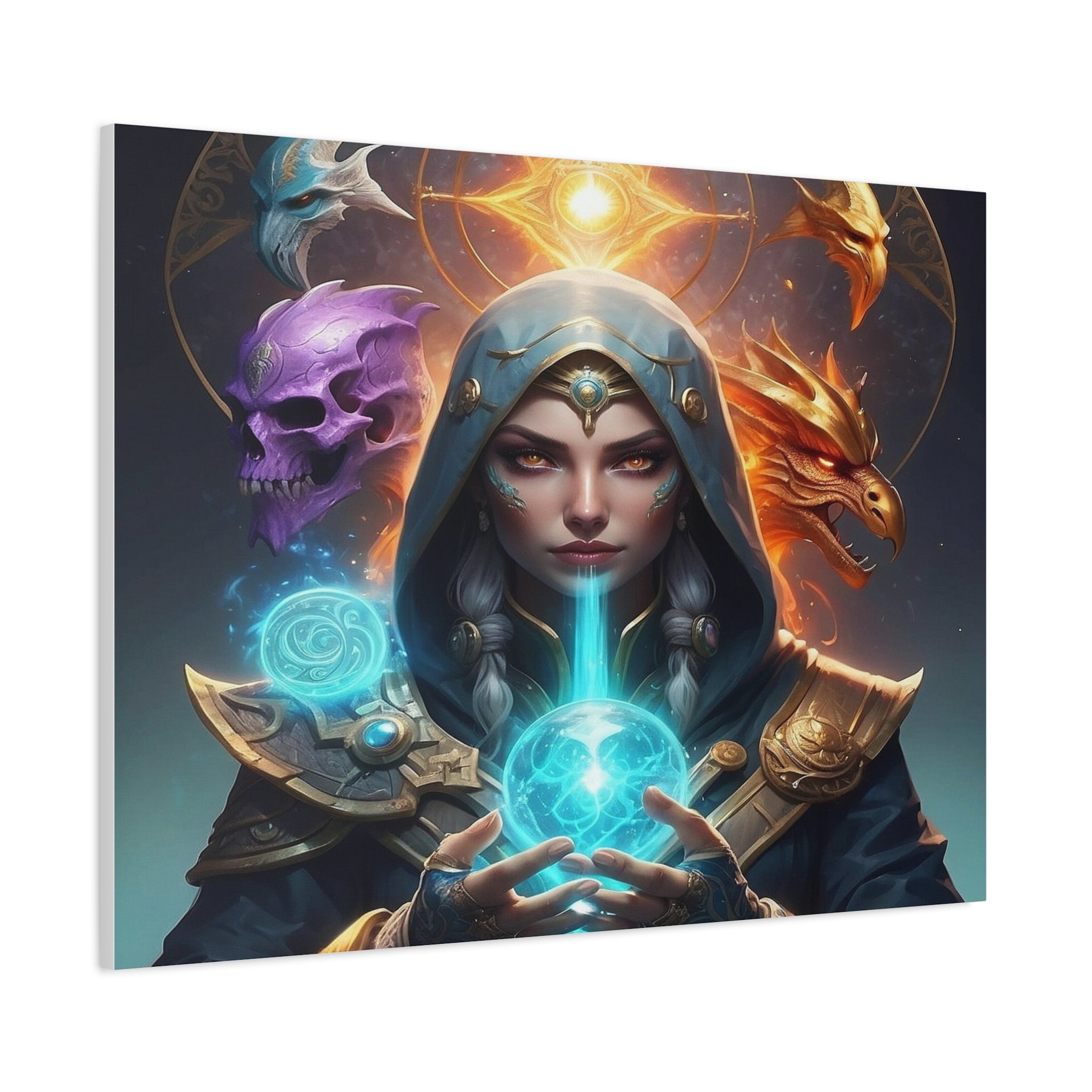 Mystical Sorceress Canvas Artwork - Fantasy Wall Decor