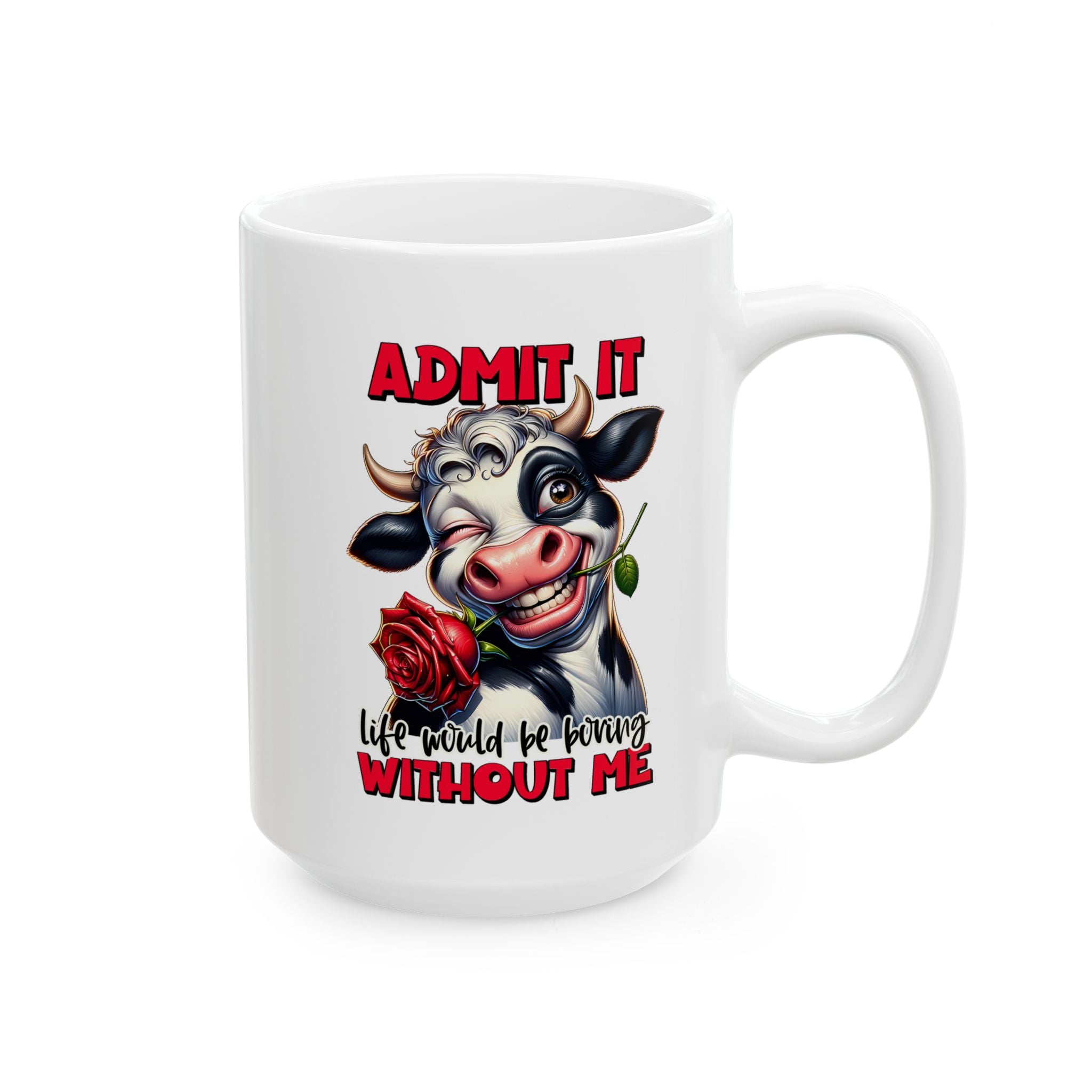 funny attitude cow coffee Mug with Fun Quote - 11oz & 15oz, Cute Gift for Cow Lovers,  Coffee Lovers, Kitchen Essentials