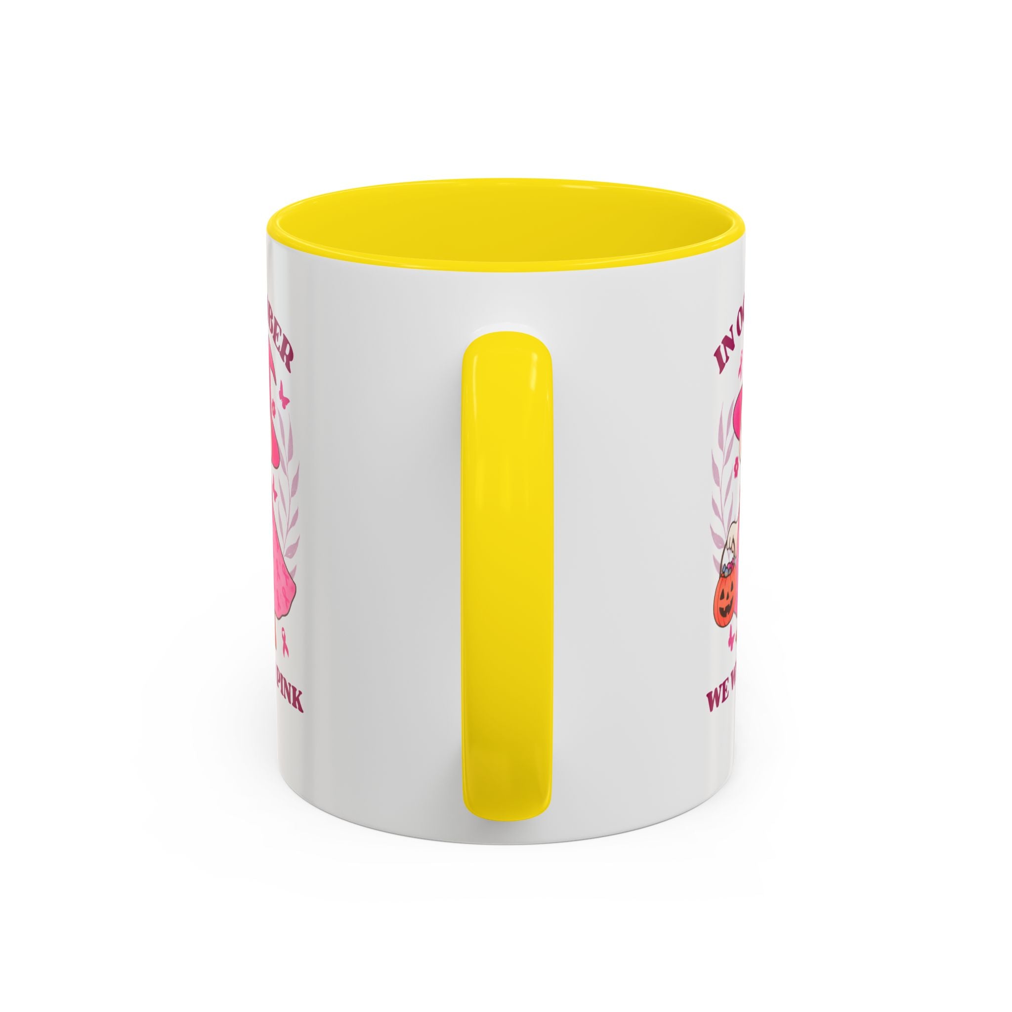 Halloween Breast Cancer Awareness Coffee Mug | October 2023 Gift, Pink Ribbon Mug, Spooky Coffee Cup, Cute Duck Mug, Fall Decor
