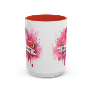 Empowering Pink Ribbon Coffee Mug - She Is Strong, Inspirational Gift for Breast Cancer Awareness, Motivational Drinkware, Supportive [...]