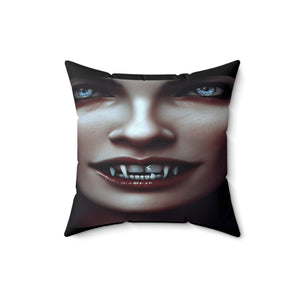 Vampire ready for a feeding dark fantasy Spun Polyester Square Pillow