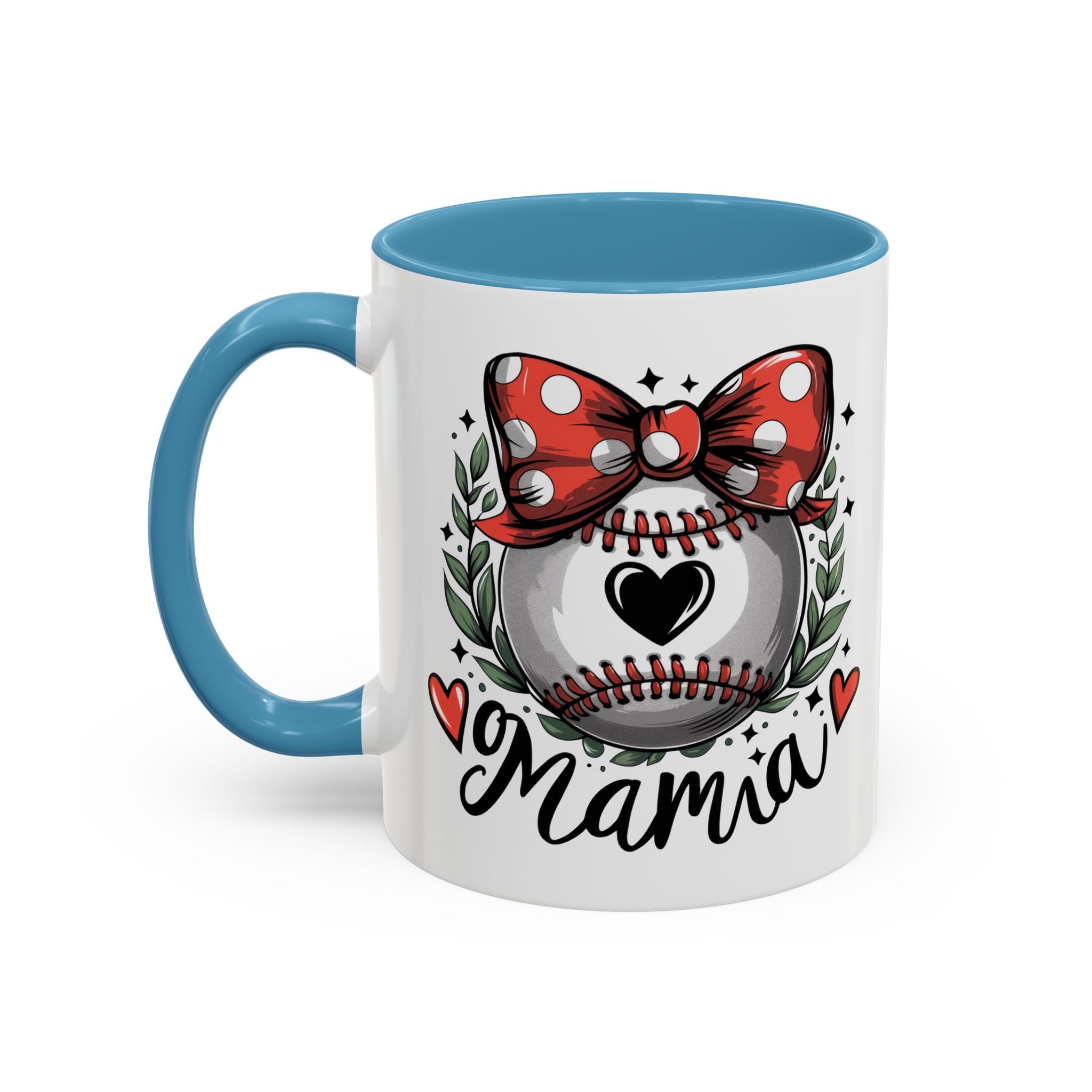 Mama's Accent Coffee Mug | Baseball & Heart Design | Gift for Mom, Mother's Day, Birthday, Coffee Lovers, Baseball Fans