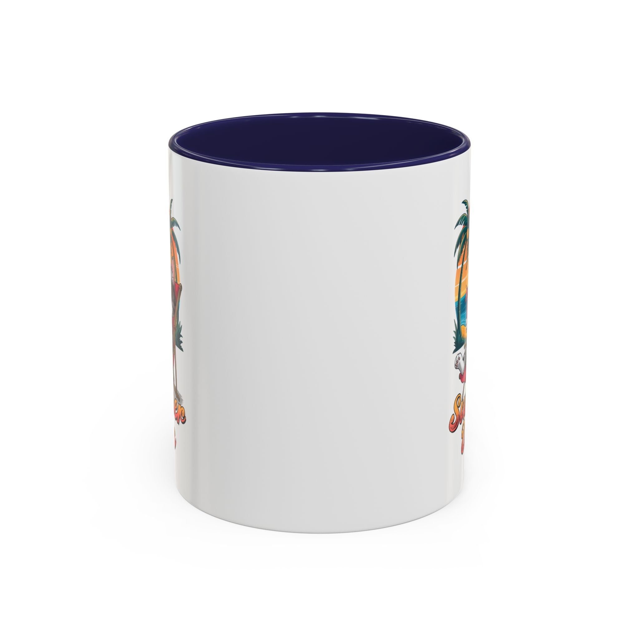 Summer Vibes Coffee Mug, Tropical Cat Mug, Beach Lover Gift, Fun Animal Sipware, Vacation-themed Drinkware, Pet Lover Cup