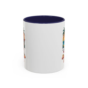 Summer Vibes Coffee Mug, Tropical Cat Mug, Beach Lover Gift, Fun Animal Sipware, Vacation-themed Drinkware, Pet Lover Cup