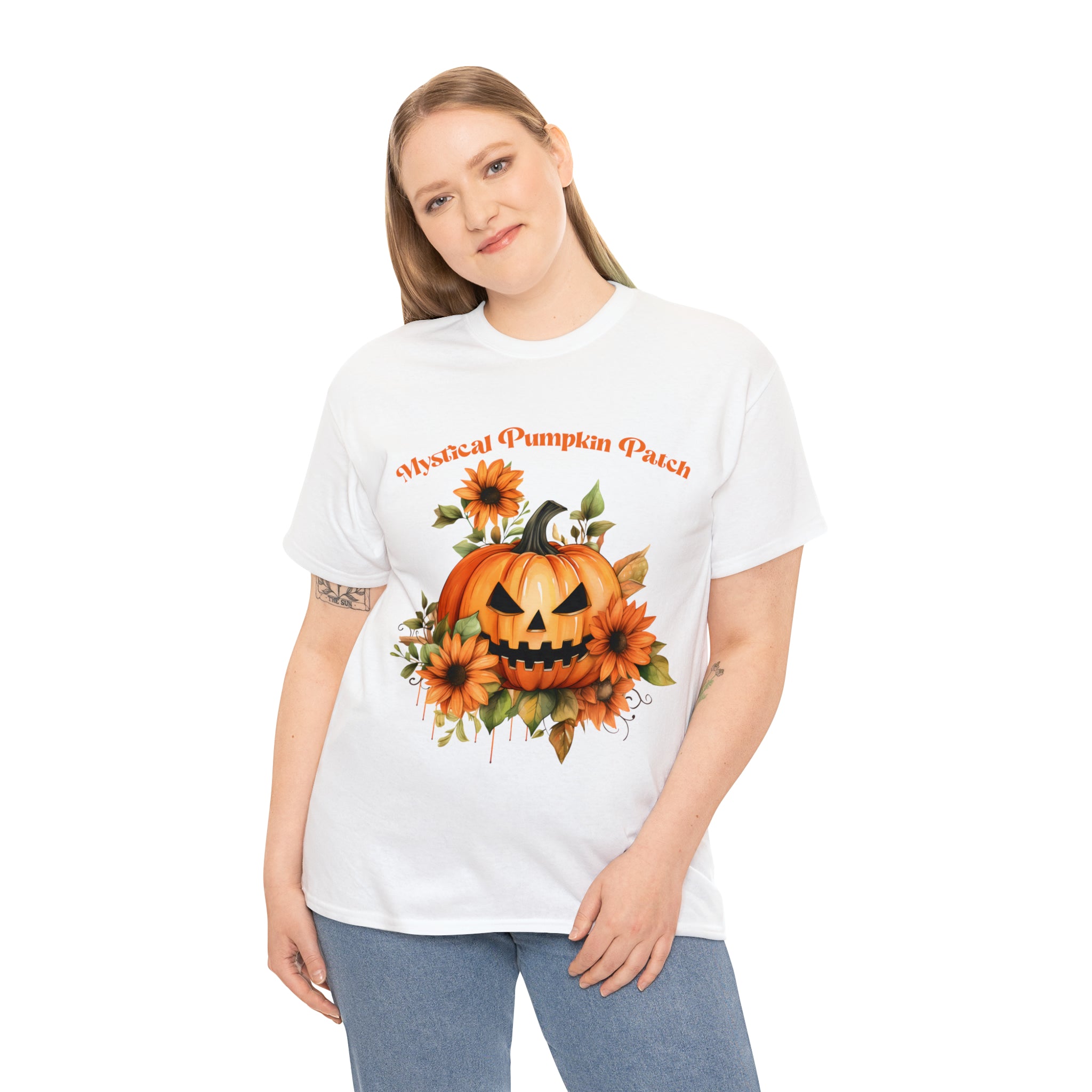 Halloween unisex t shirt mystical pumkin patch fall fun stocking stuffer Unisex Heavy Cotton Tee