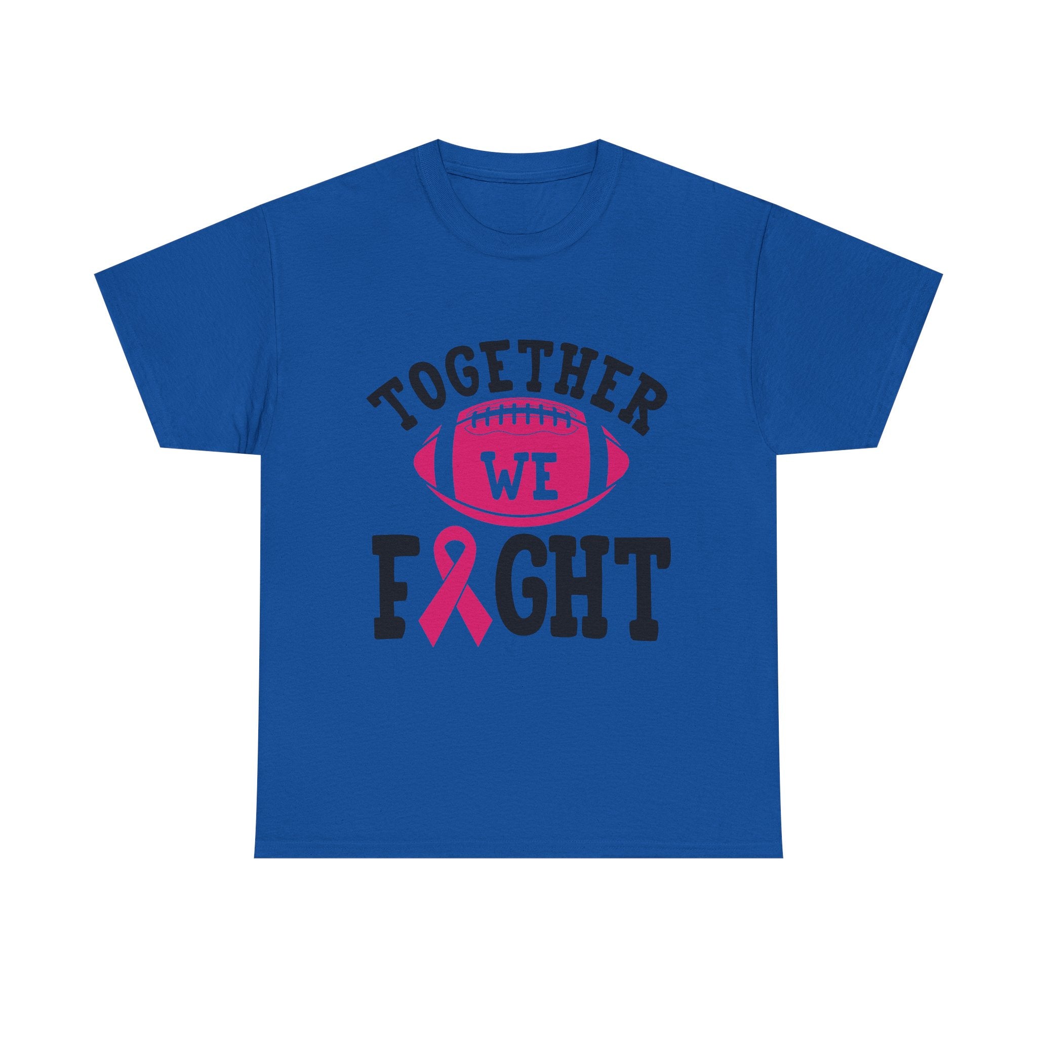 Together We Fight Football Tee, Awareness T-Shirt, Breast Cancer Support Shirt, Unisex Cotton Tee, Game Day Apparel, Gift for Him/Her