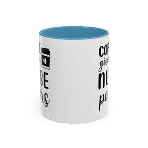 Nurse Coffee Mug, Funny Gift for Nurses, Coffee Lover's Mug, Black Accent Tea Cup, Motivational Nurse Gift