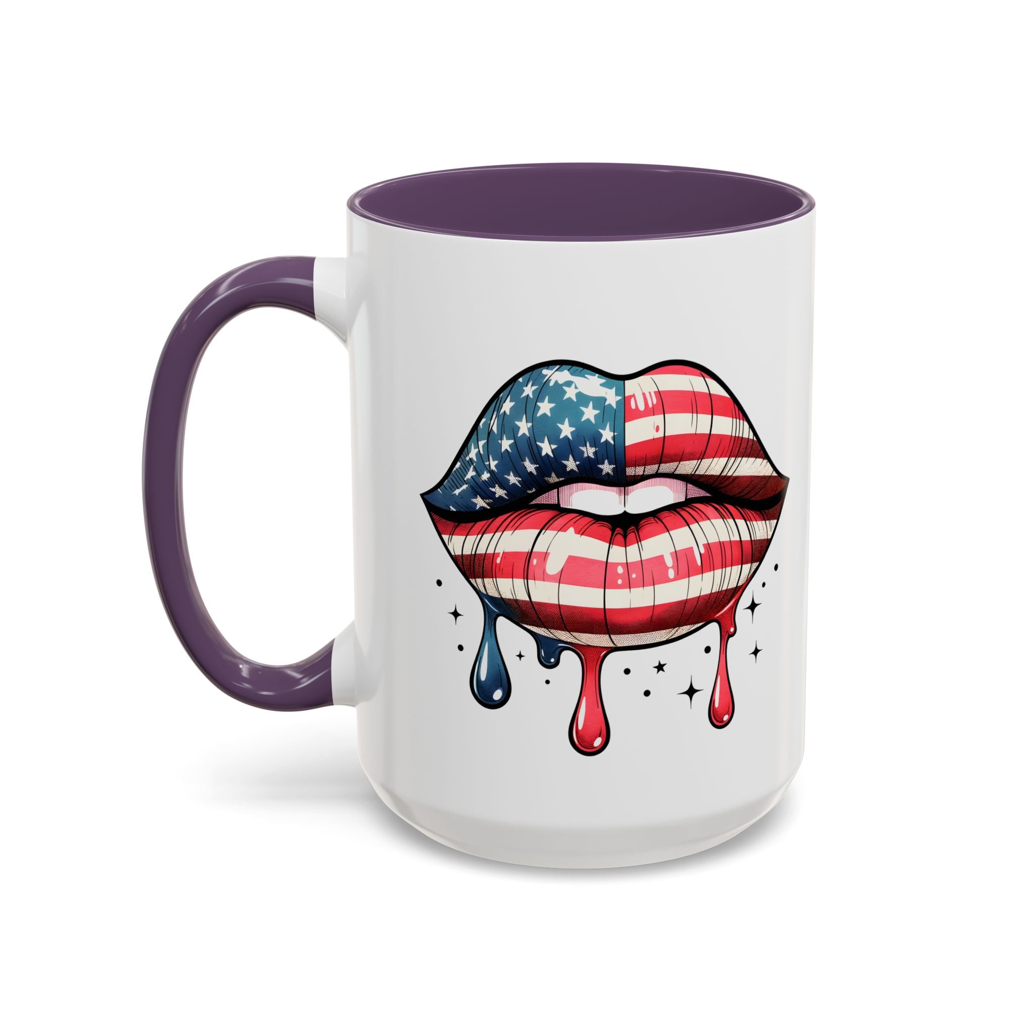 Patriotic Lip Print Coffee Mug – 11oz & 15oz