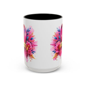 Inspirational Warrior Coffee Mug - Floral Design, Encouragement Gift, Cancer Awareness, Motivational Cup, Supportive Drinkware