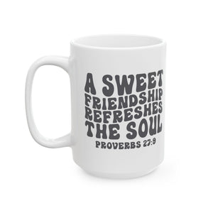 Friendship coffee Mug | Gift for Friends, Inspirational Coffee Cup, Bible Verse Mug, Encouragement Mug, Friendship Quote Mug