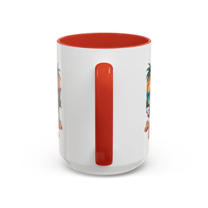 Summer Vibes Coffee Mug, Tropical Cat Mug, Beach Lover Gift, Fun Animal Sipware, Vacation-themed Drinkware, Pet Lover Cup