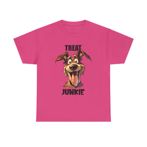 Dog Lovers Treat Junkie Tee, Unisex Dog T-Shirt, Pet Owner Gift, Funny Dog Shirt, Animal Lover Apparel, Dog Enthusiast Gift