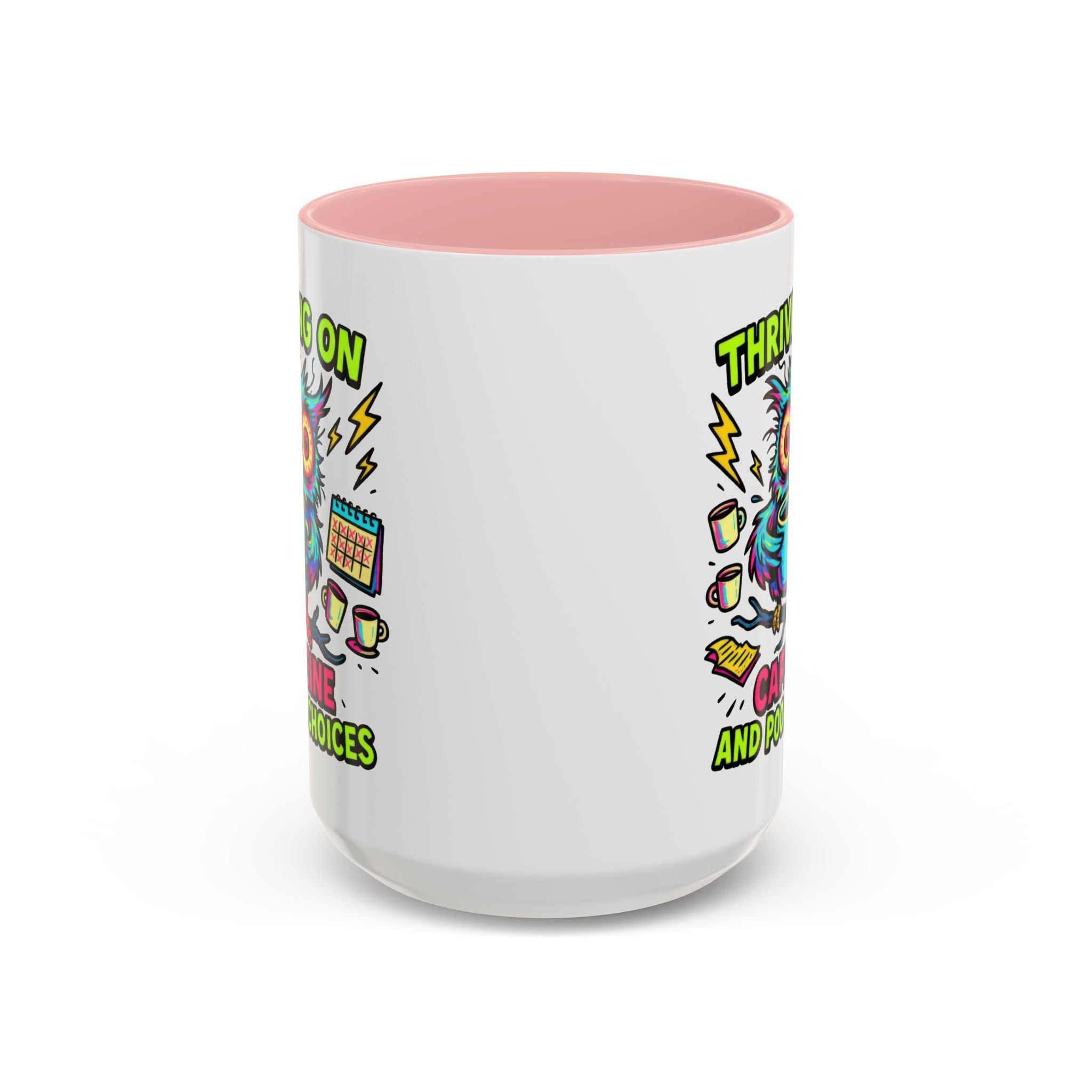 Thriving on Caffeine Mug | Funny Owl Coffee Cup | Gift for Coffee Lovers | Cute Kitchen Decor | Birthday, Holiday Gift