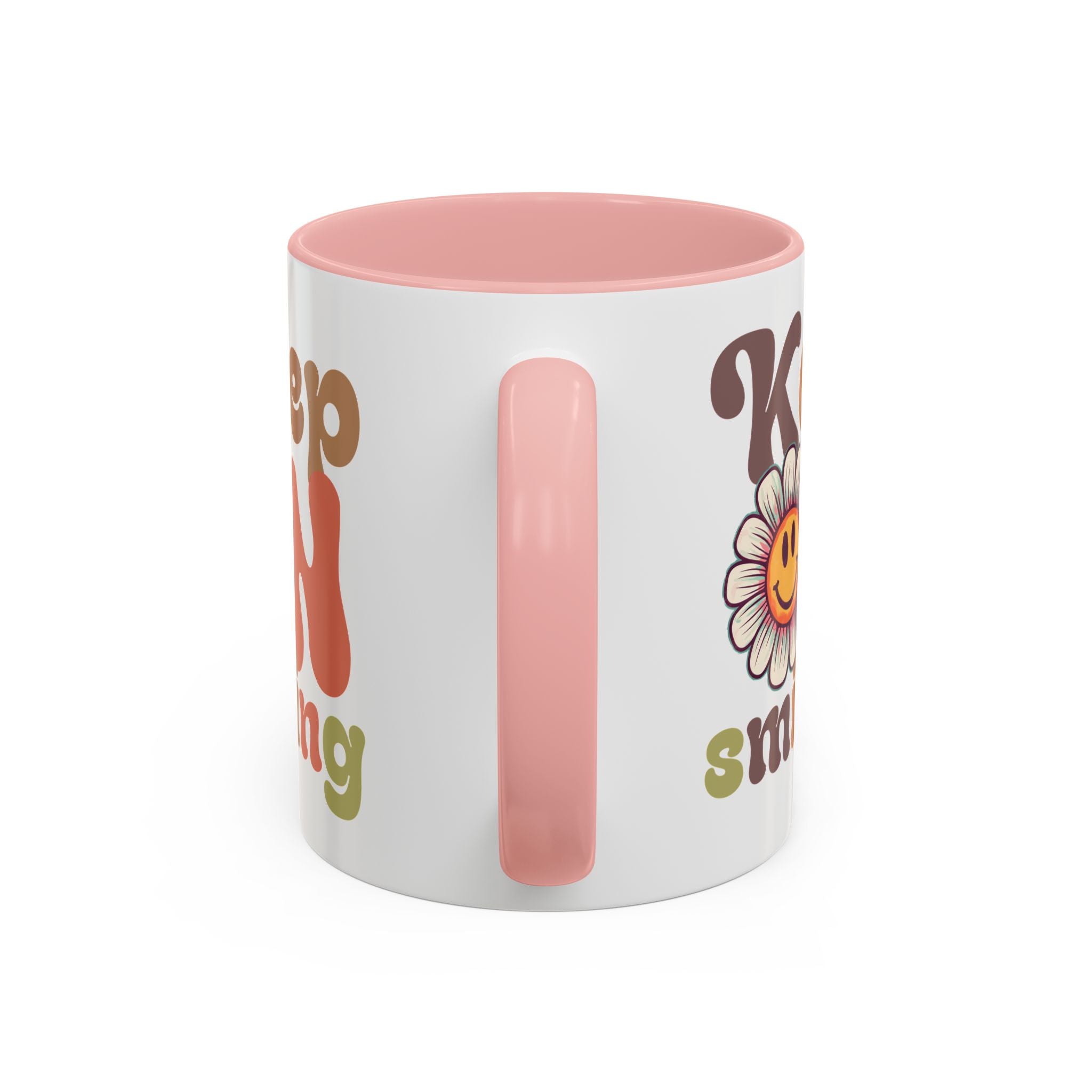 Keep Smiling Floral Coffee Mug - Cheerful 11 & 15oz Accent Mug for Daily Motivation