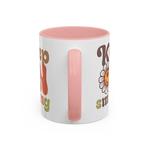 Keep Smiling Floral Coffee Mug - Cheerful 11 & 15oz Accent Mug for Daily Motivation