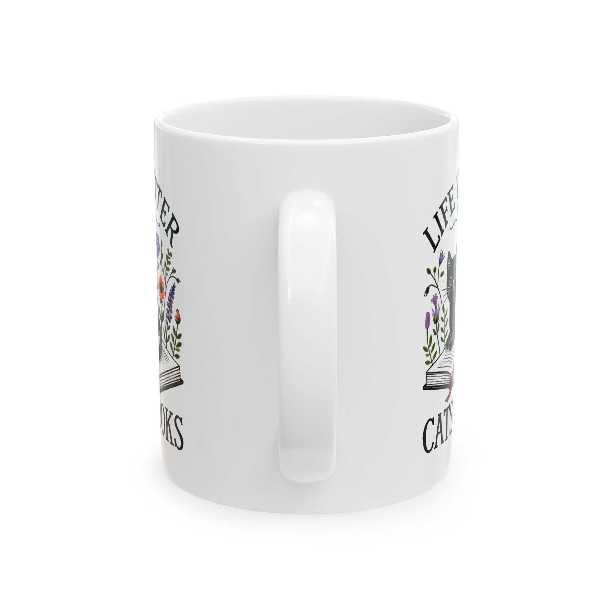 Cat Lover coffee Mug, Book Lover Gift, Cute Cat Mug, Cozy Tea Cup, Cat-Themed Coffee Mug, Reading Lover Gift