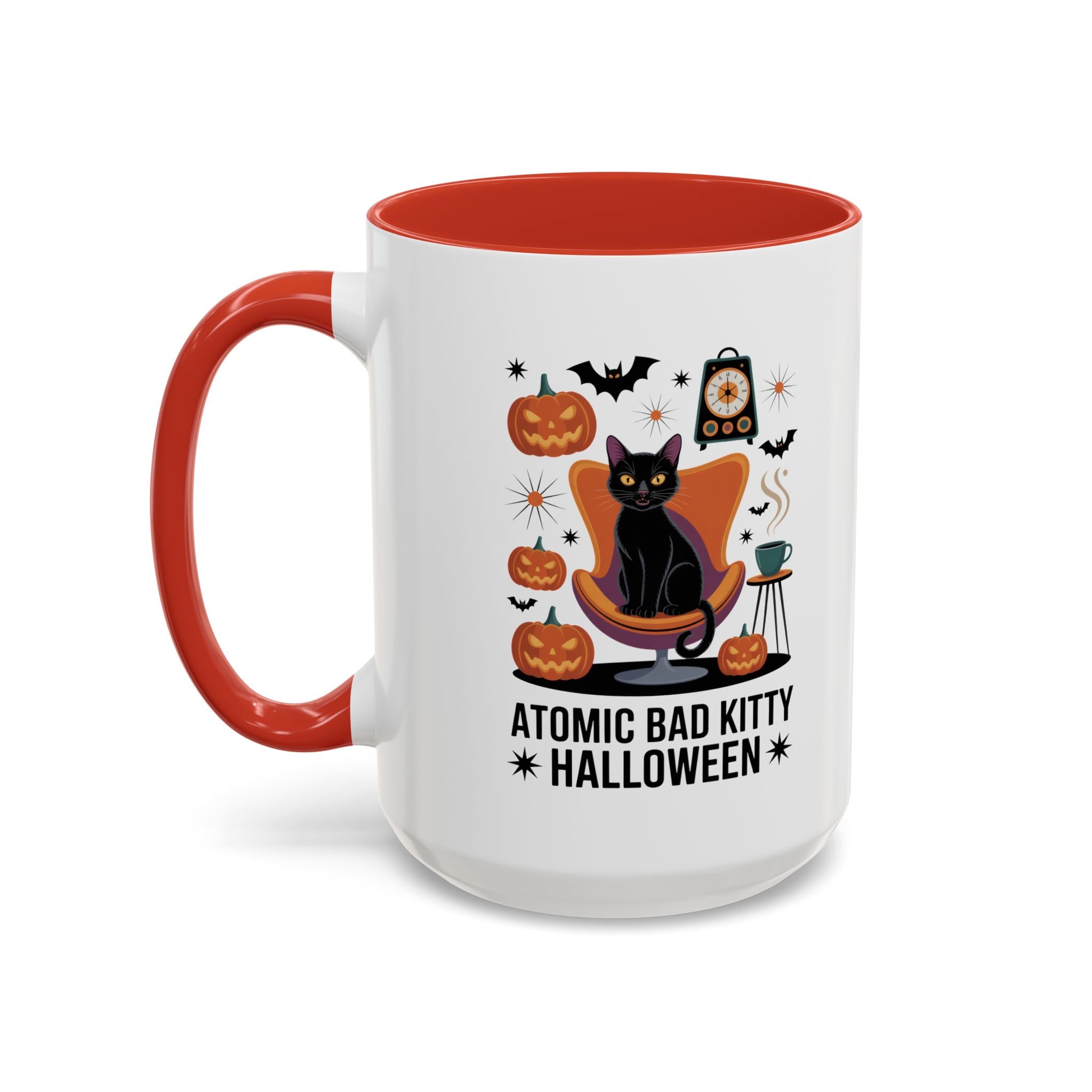 Halloween Themed Coffee Mug – Atomic Bad Kitty Design