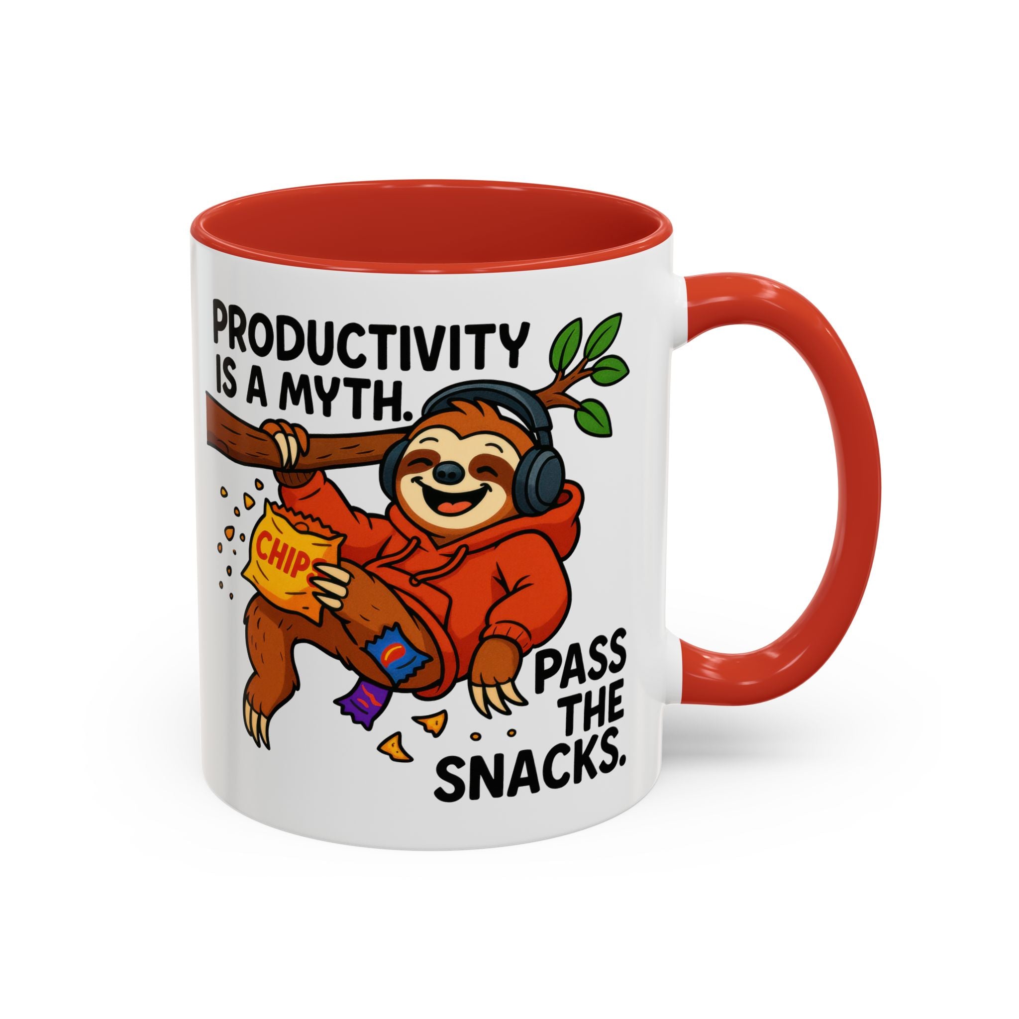Funny Sloth Coffee Mug, Humor Mug Gift, Productivity Myth Mug, Cute Sloth Cup, Quirky Office Mug