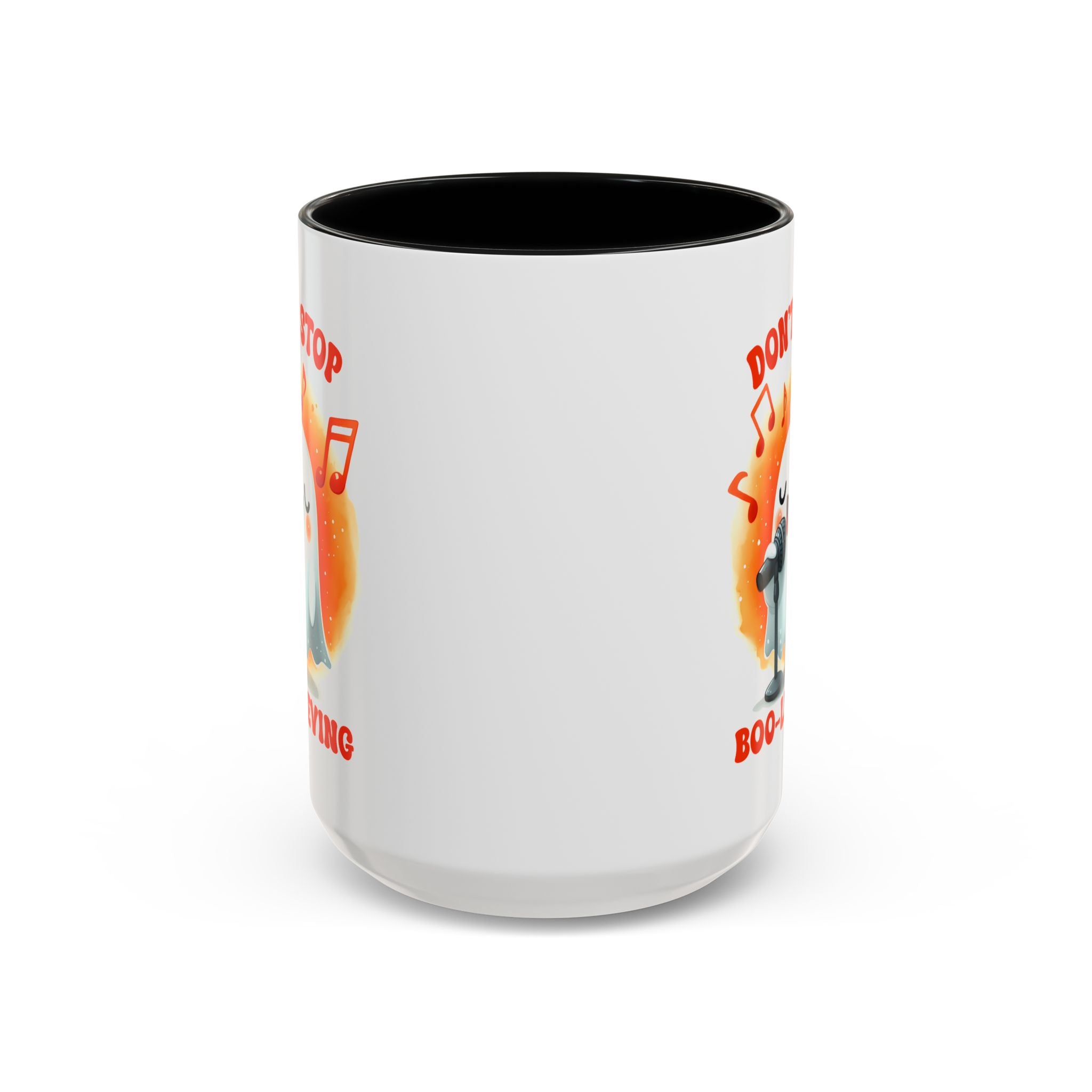 Ghost Coffee Mug, Perfect for Halloween, Fun Gift for Kids & Adults, Don't Stop Boo-lieving Mug, Caffeinated Spirits