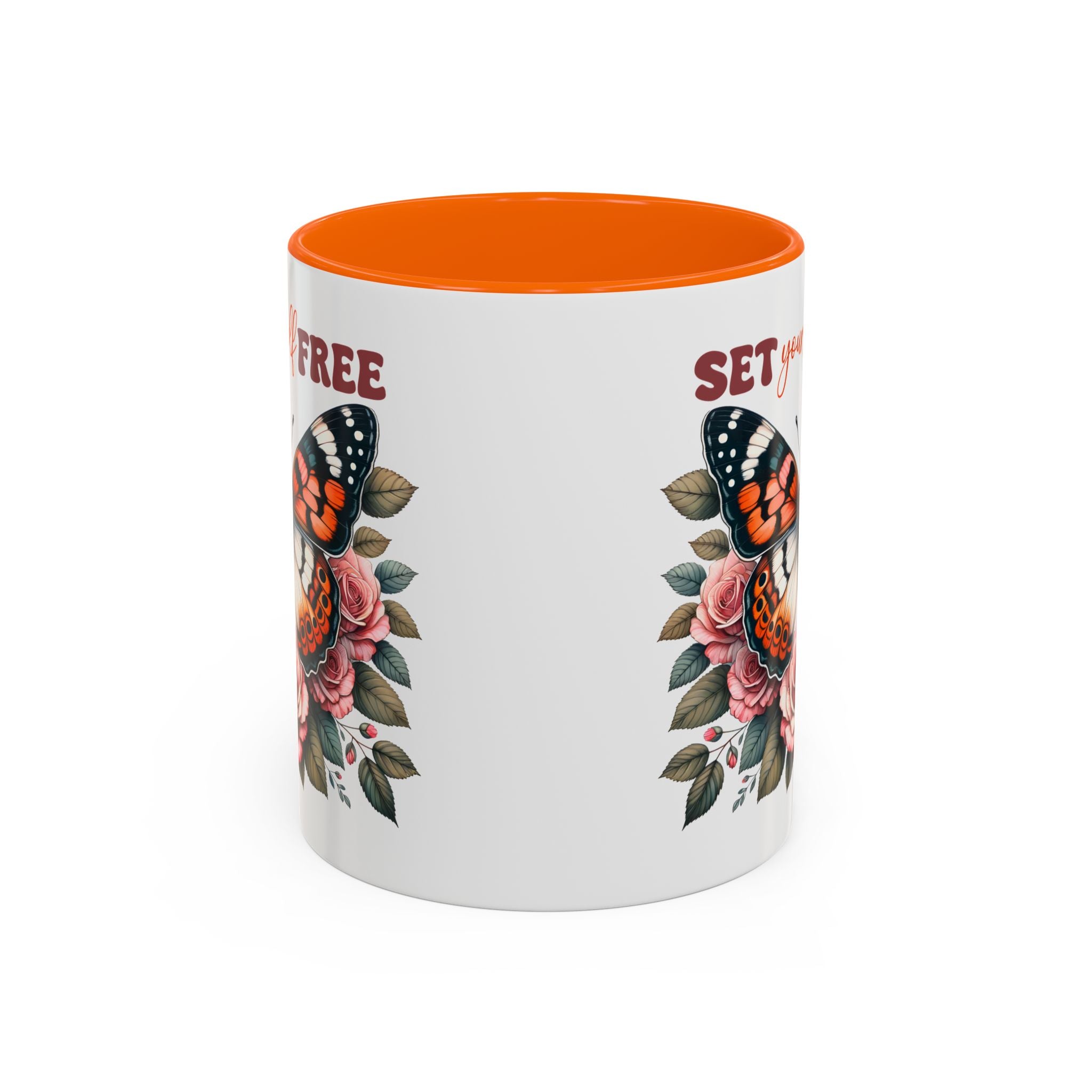 Butterfly Inspiring Coffee Mug - Set Yourself Free positive vibe mental health freedom