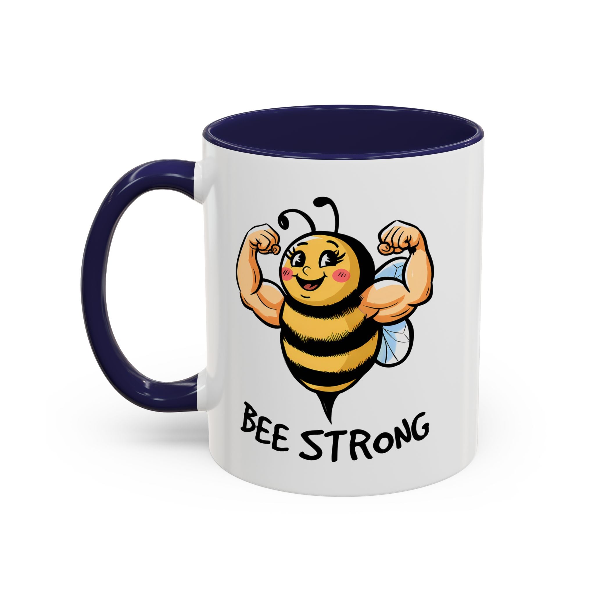 Bee Strong Accent Coffee Mug - Motivational Mug for Strength and mental health