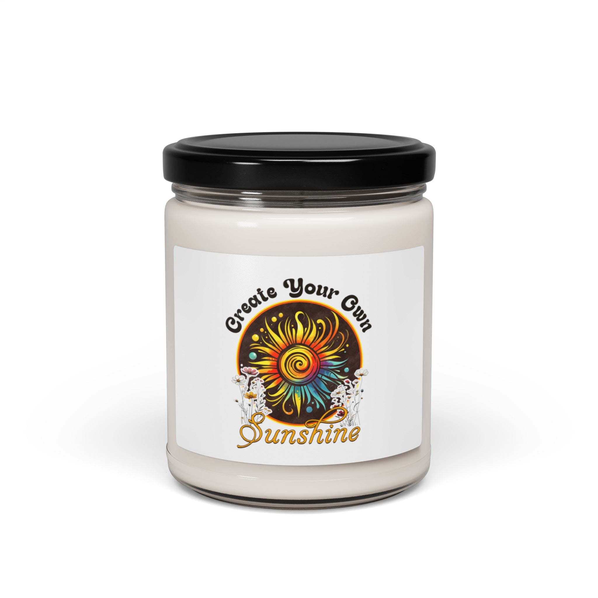 create your own sunshine positive vibes Scented Soy Candle, 9oz by mrdragonsfire
