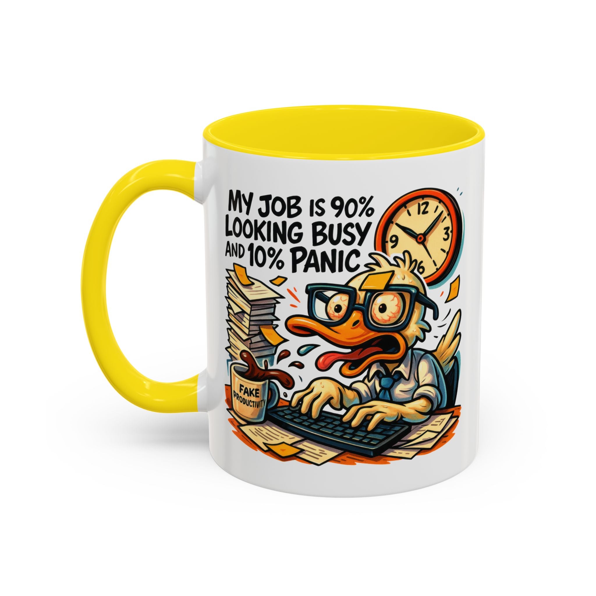 Funny Office Duck Coffee Mug | Perfect Gift for Office Workers, Desk Jokes, Humor, Funny Barista Mug, Creative Gift Idea