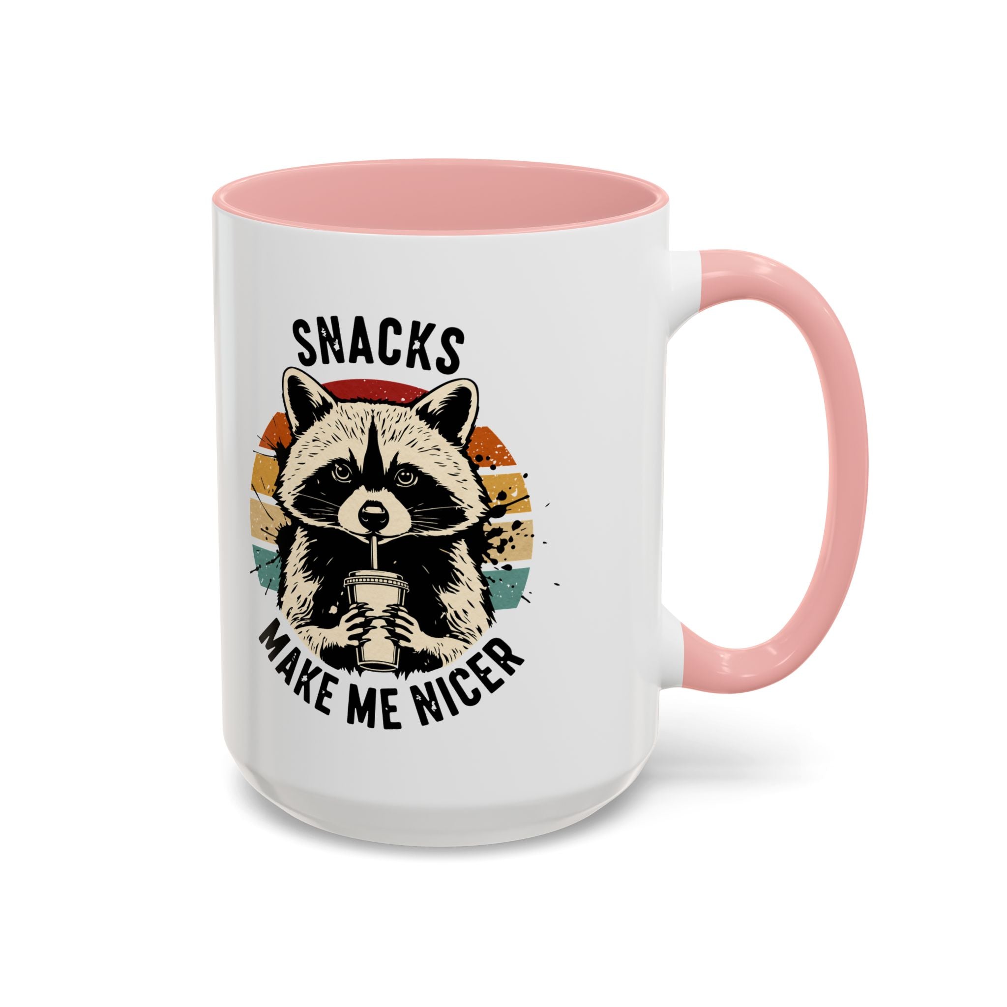 Snacks Make Me Nicer Raccoon Accent Coffee Mug (11/15oz)