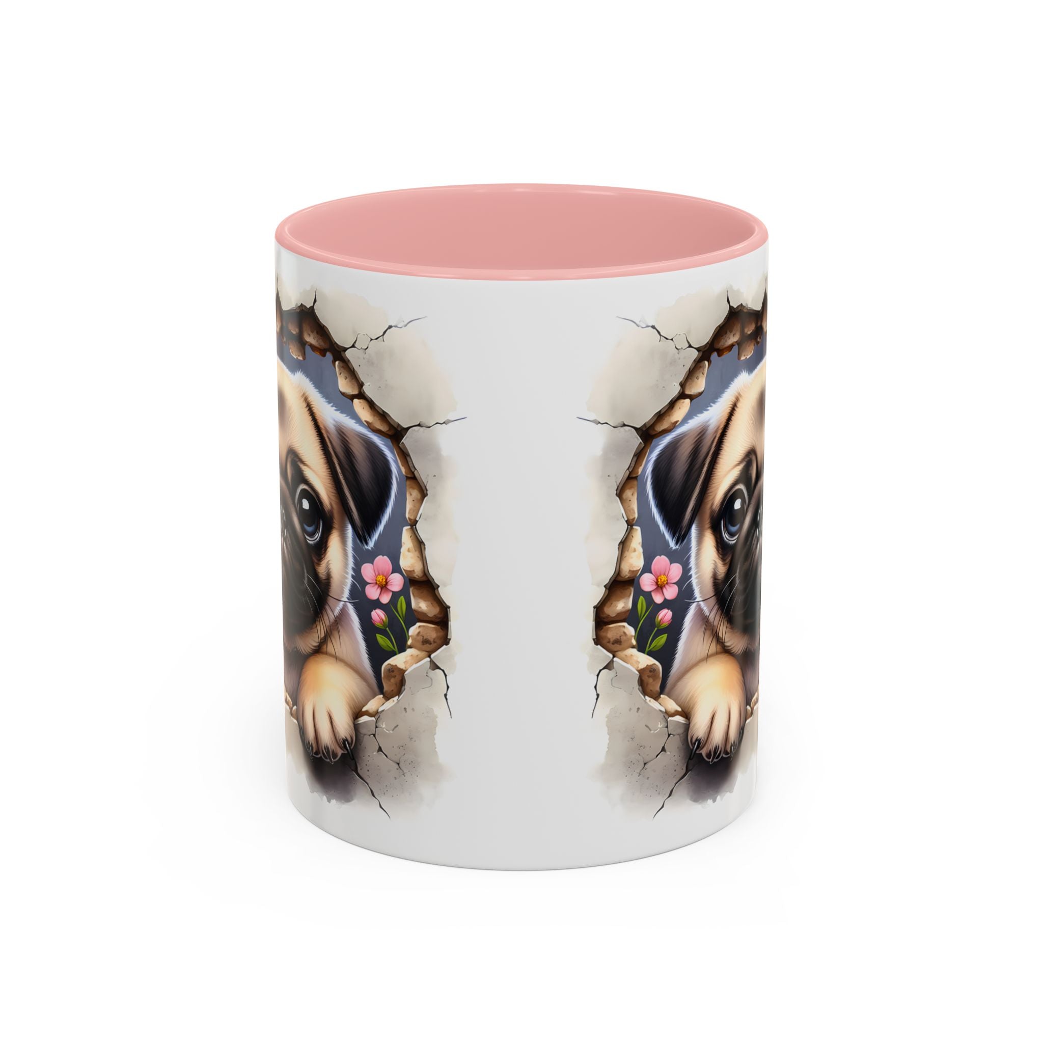 Pug In A Wall Coffee Mug - Cozy Ceramic Cup for Dog Lovers - Cute Pet Gift for Birthdays, Anniversaries, and Holidays