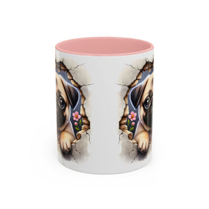 Pug In A Wall Coffee Mug - Cozy Ceramic Cup for Dog Lovers - Cute Pet Gift for Birthdays, Anniversaries, and Holidays