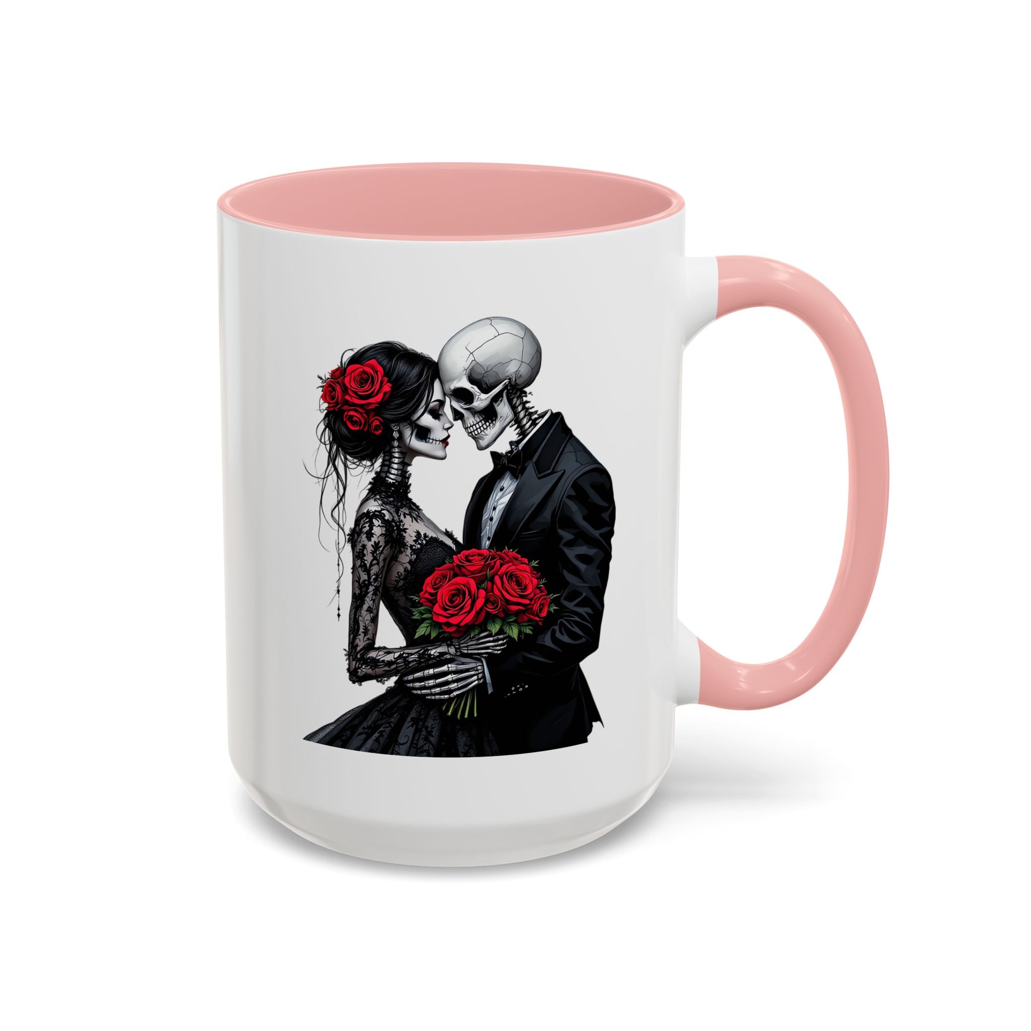 Romantic Skeleton Coffee Mug, Skull Love Mug, Gothic Gift, Halloween Decor, Couple Mug, Unique Coffee Cup