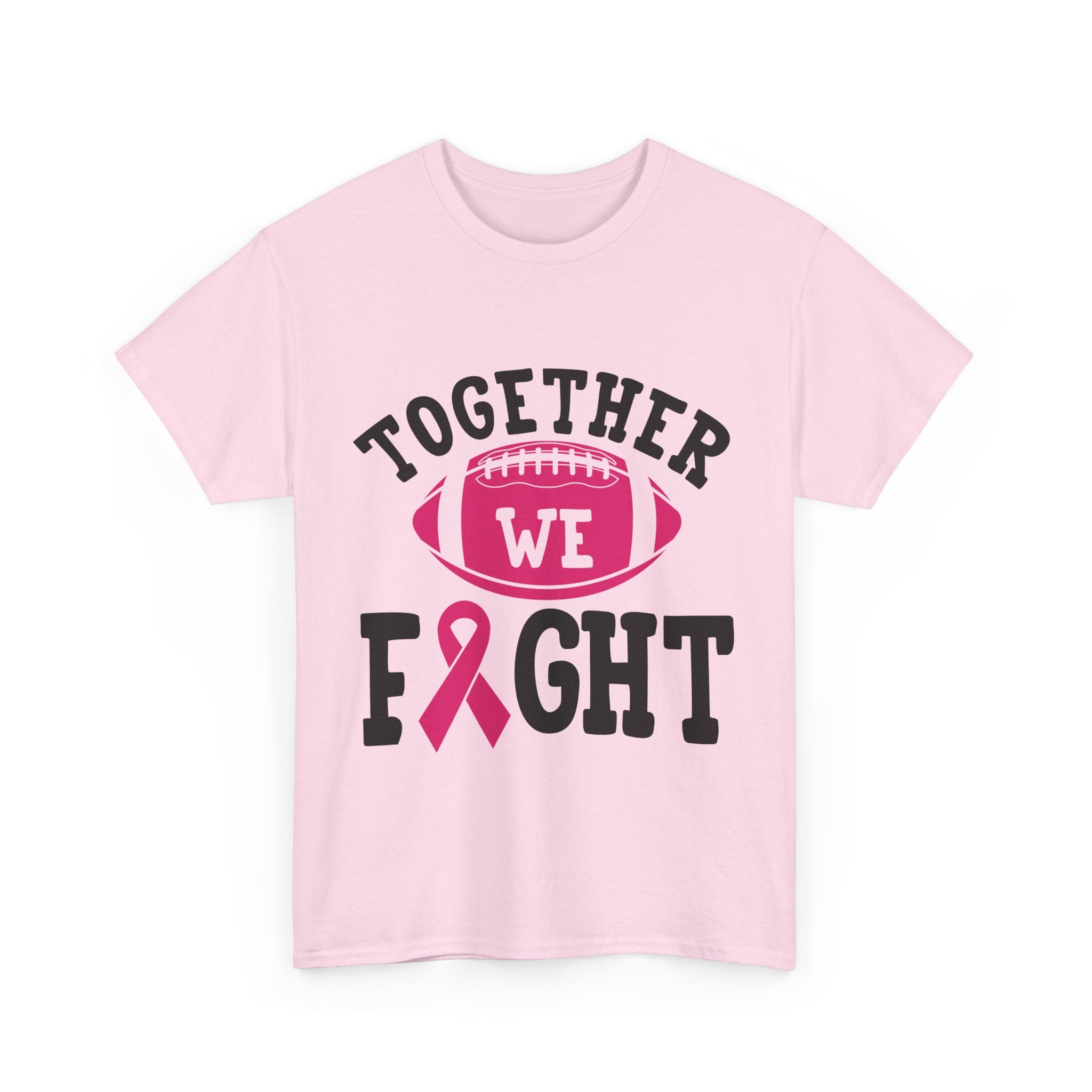 Together We Fight Football Tee, Awareness T-Shirt, Breast Cancer Support Shirt, Unisex Cotton Tee, Game Day Apparel, Gift for Him/Her