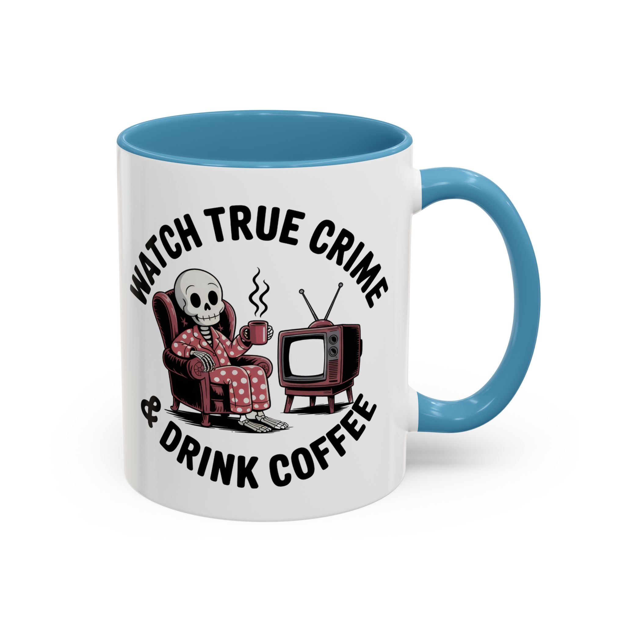 watch True Crime drink coffee  Coffee Mug hobby fun