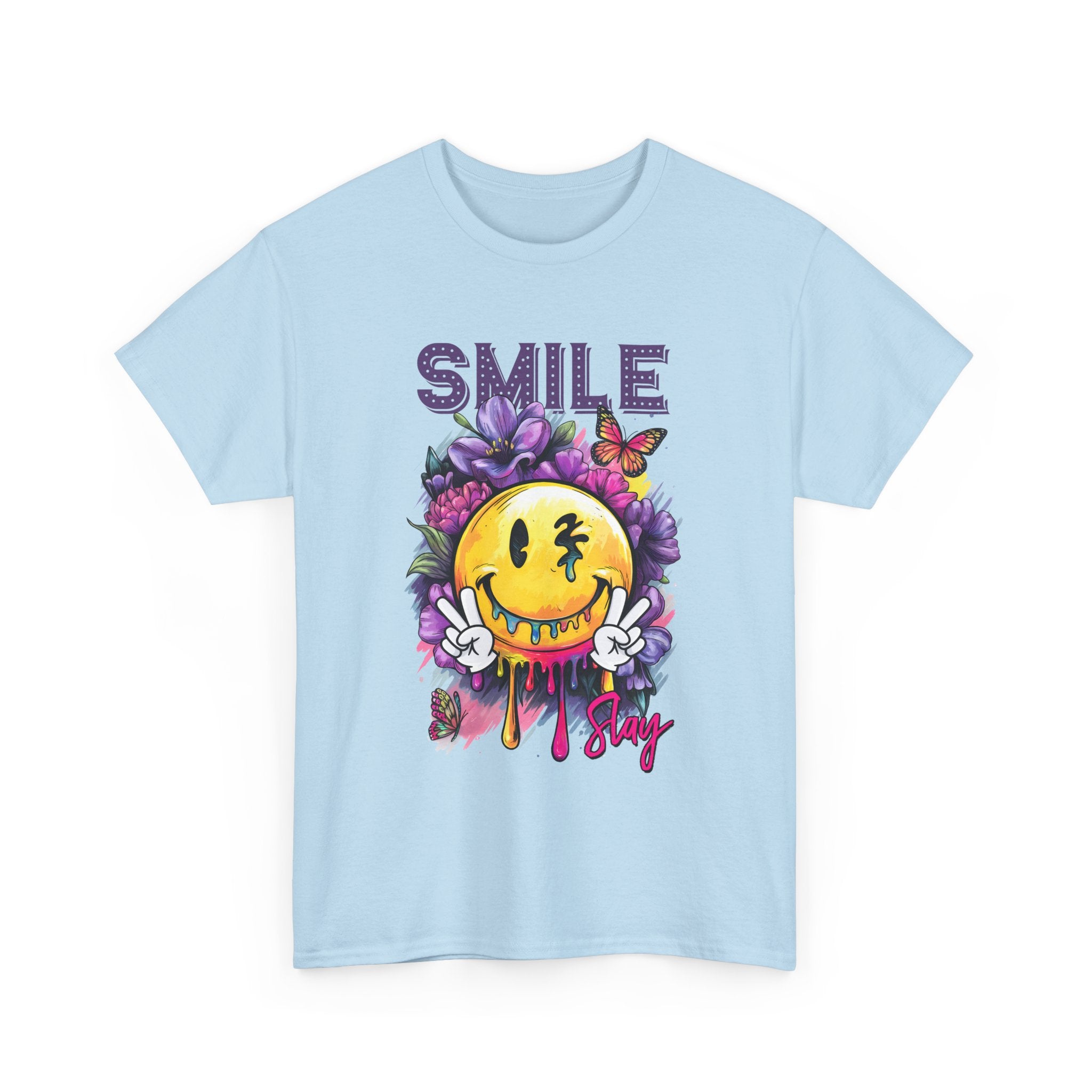 Smile Floral Graphic Tee unisex cotton tee gothic