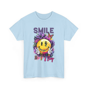 Smile Floral Graphic Tee unisex cotton tee gothic
