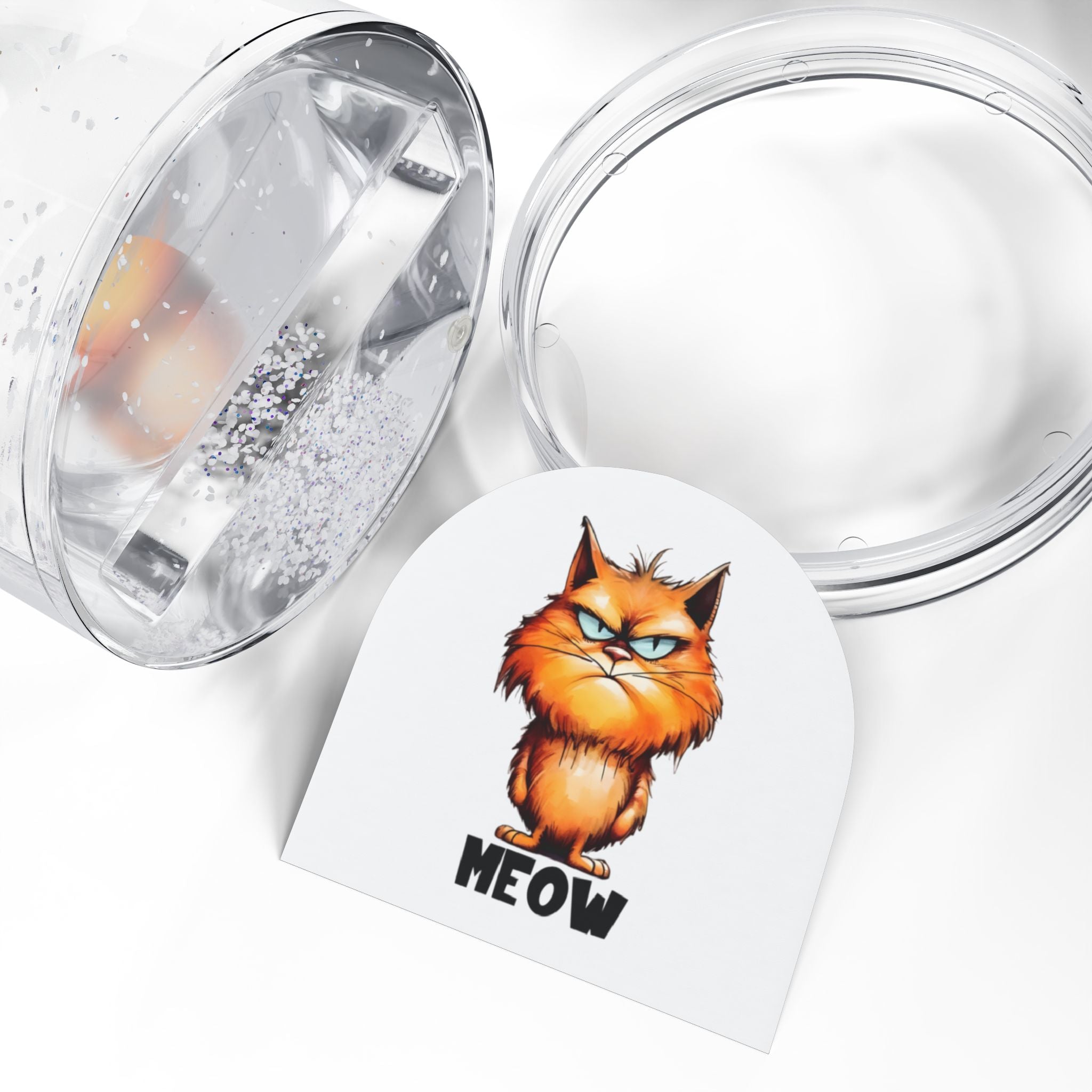 Meow Snow Globe, Cat Decor, Holiday Gift, Christmas Ornament, Cute Home Decoration, Pet Lover Gift