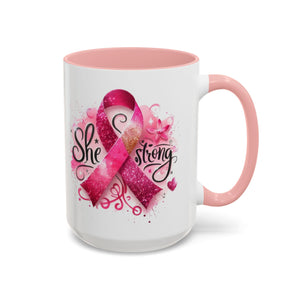 Empowering Pink Ribbon Coffee Mug - Gift for Survivors, Breast Cancer Awareness, Motivational Mug, Inspirational Drinkware, Self-Care Gift