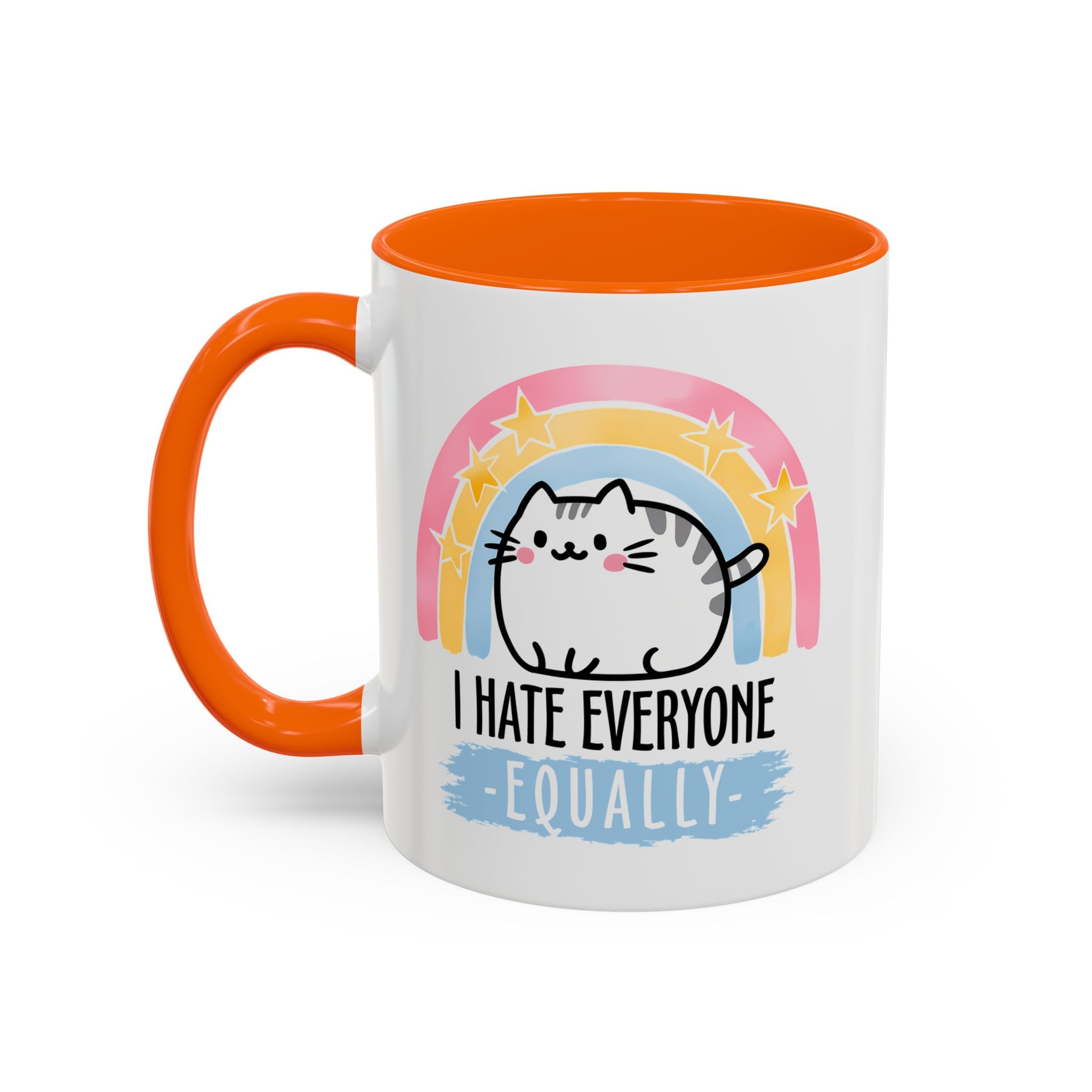 Funny Cat Coffee Mug – I Hate Everyone Equally