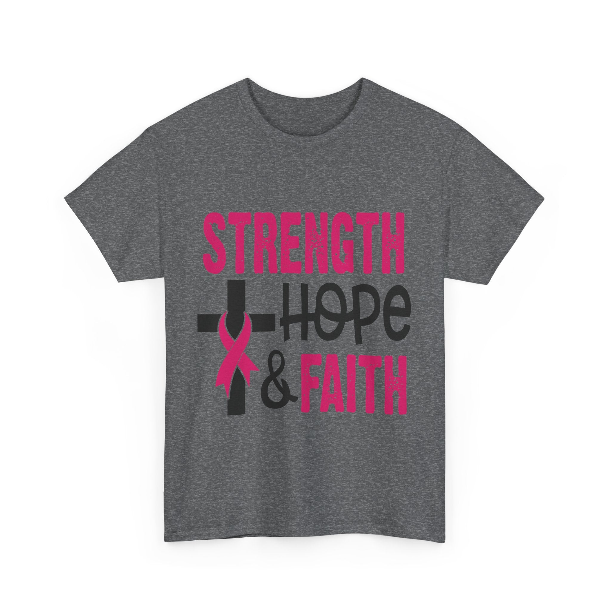 Unisex Cotton Tee - Strength, Hope & Faith, Inspirational Shirt, Breast Cancer Awareness Tee, Faith-Based Apparel, Motivational Gift