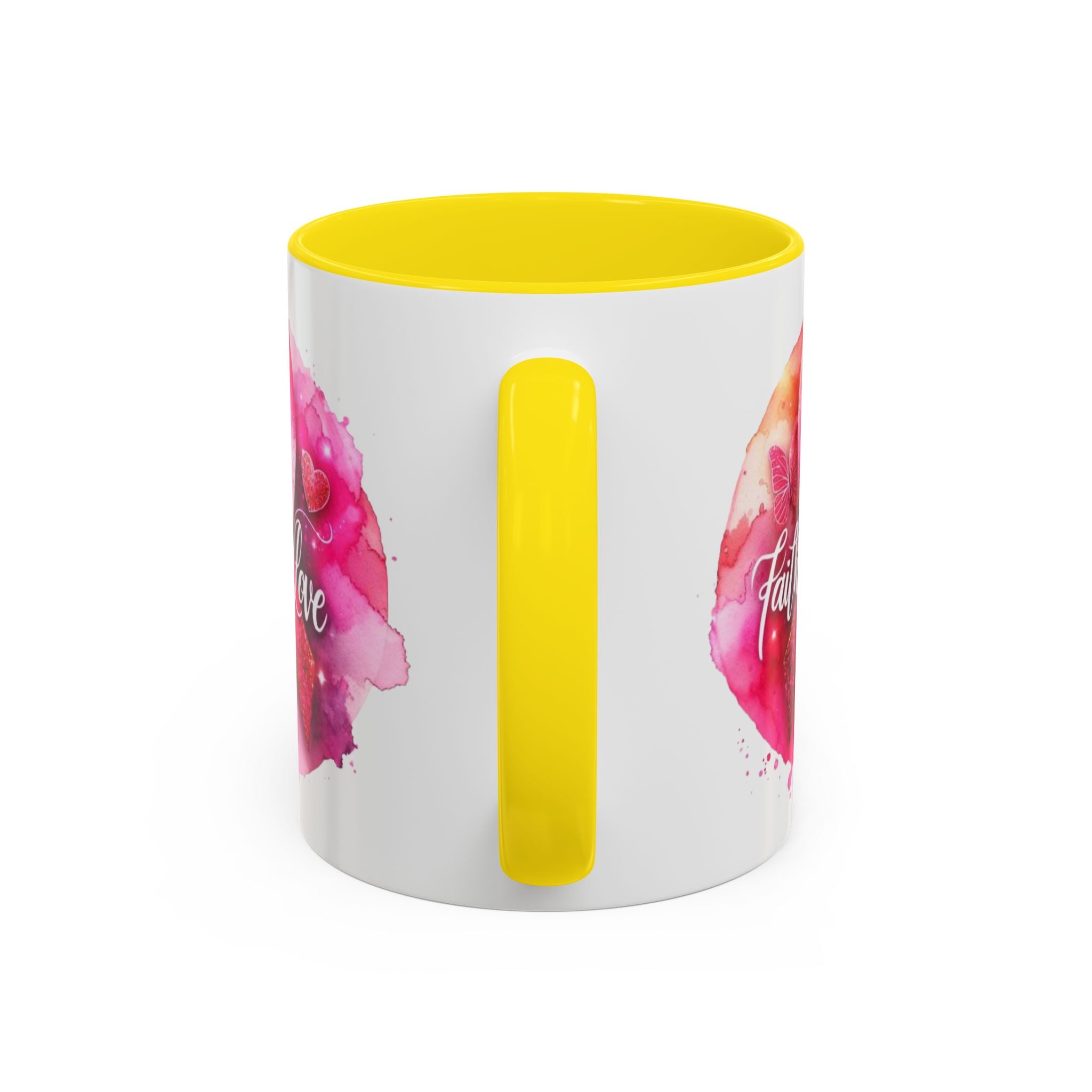 Inspirational Accent Coffee Mug with Pink Ribbon Design, Faith Hope Love Gift, Cancer Awareness Mug, Supportive Drinkware, Meaningful [...]