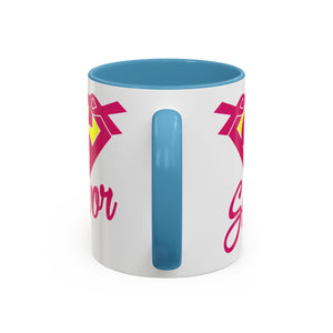Survivor Mug 11oz & 15oz | Cancer Awareness, Motivational Gift, Empowerment, Superhero Theme, Unique Coffee Cup