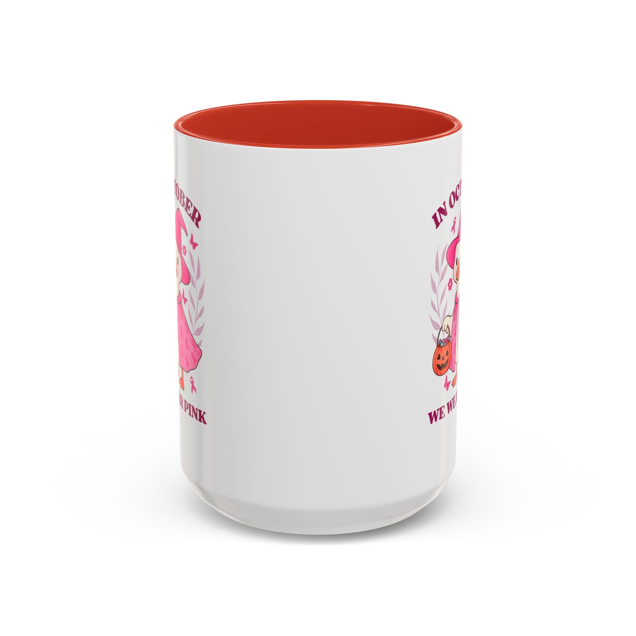 Halloween Breast Cancer Awareness Coffee Mug | October 2023 Gift, Pink Ribbon Mug, Spooky Coffee Cup, Cute Duck Mug, Fall Decor