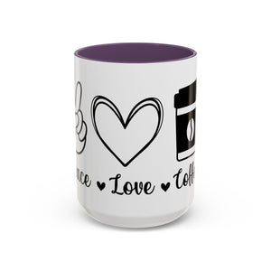 peace love coffee Accent Coffee Mug (11, 15oz)